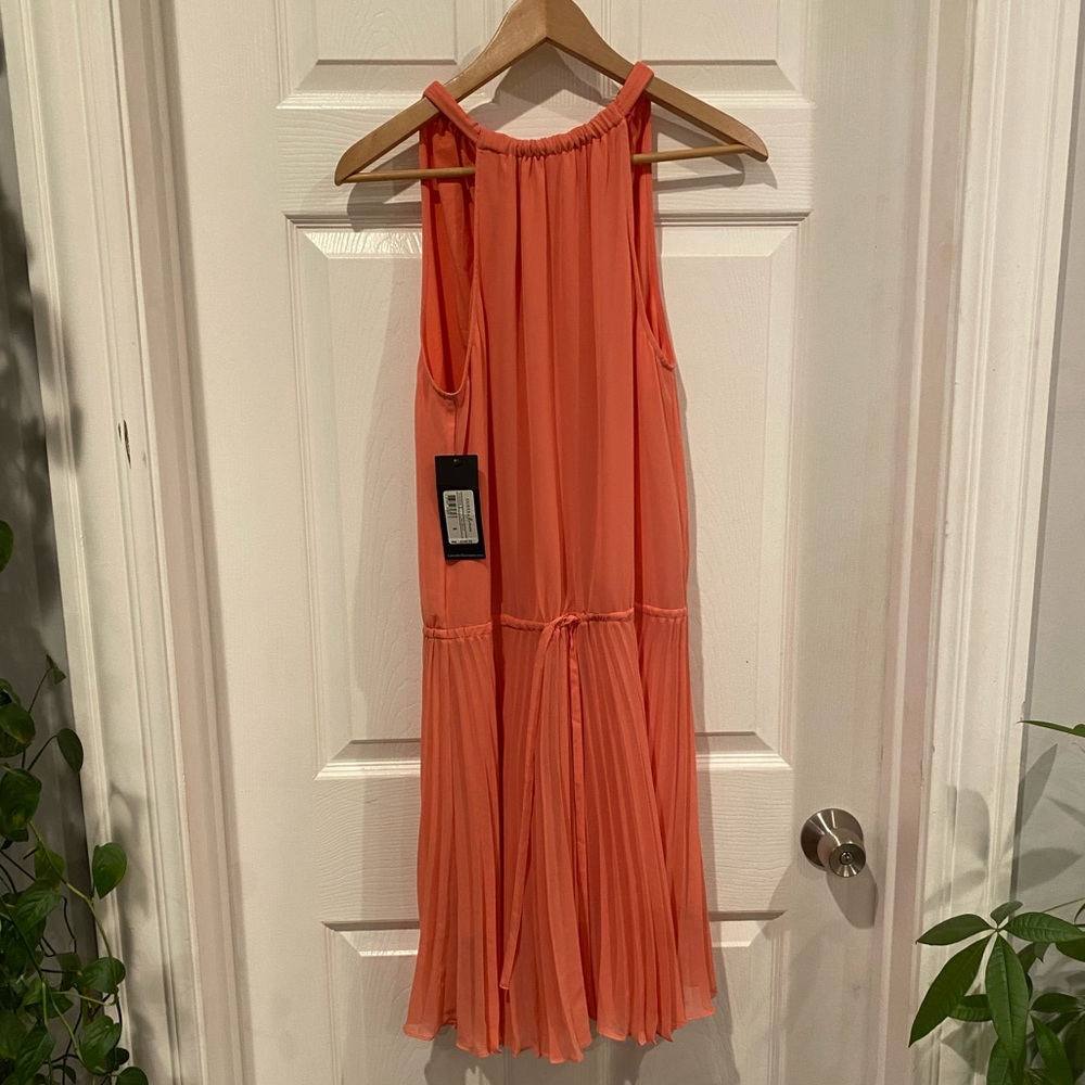 Guess by Marciano Coral Halter Dress with pleating Small - Picture 3 of 6